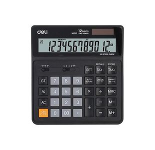 Deli Desk Calculator 12 Digit Black