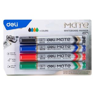 Deli Whiteboard Marker Chisel Ast Card 4