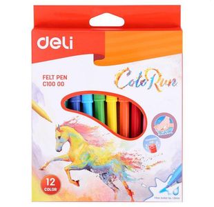 Felt Pen Washable 1.0Mm 12 Colours