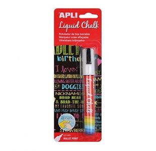 Apli Chalk Marker 5Mm White Carded