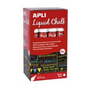 Apli Chalk Marker 5Mm White Bx12