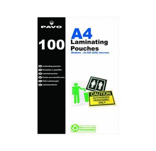 Pavo Laminating Pouches, A4 350 Micron