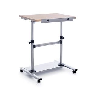 Mobile Height Adjust Work Desk - Beech
