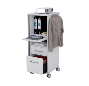 Office Caddy Drawers - Metal Door/Grey