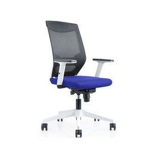 Operators Chair Mesh - White Frame - Blu