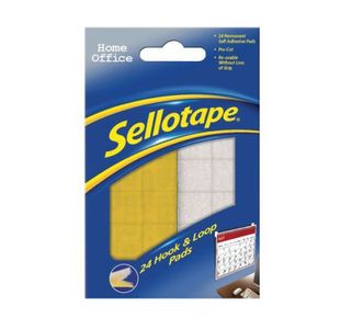Sellotape Hook Loop Squares 20Mm Pk24