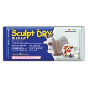Sculpt-Dry Air Hardening Clay, 1Kg White