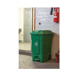 Wheelie Bin + Foot Pedal 70L Green