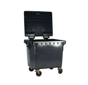 2Work Wheelie Bin 1100L W/Flt Ld Gry