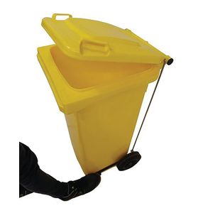 2Work Wheelie Bin Ref 120L Pedal Ylw