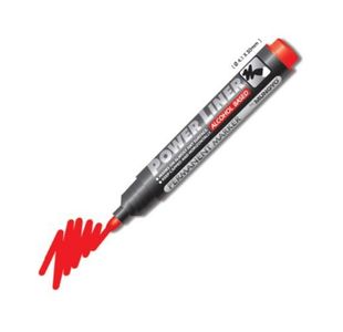 Powerliner Perm Markers Chisel Red Bx12