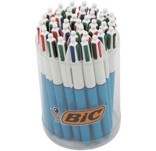Bic 4 Colour Ballpen, Medium, Tub Of 36