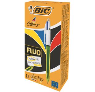 Bic 4 Colour Ballpen Fluo Bx12