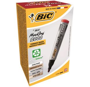 Bic 2000 Permanent Mkr Red Bullet Bx12