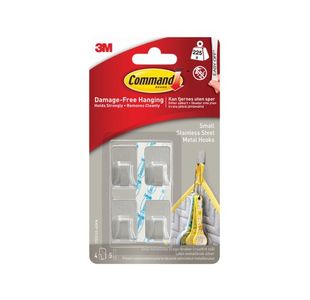 Command Small Steel Metal Hook Pk4