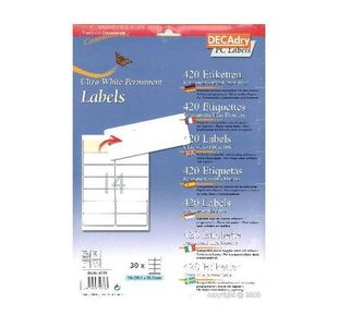 Decadry Sheet Labels 14Up Pk30