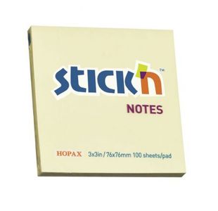 Stickn Adh Note 76X76Mm Yel Pk12