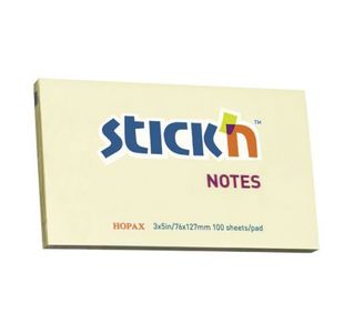 Stickn Adh Note 76X127Mm Yel Pk12