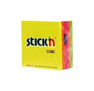 Stickn Mini Cube 51X51Mm Neon Rainbow