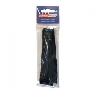 Textile Lanyard Black 20Mm Bx10