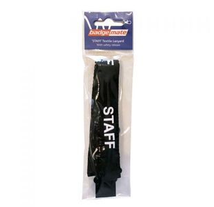 Overprinted Lanyard Staff 20Mm Blk Bx10