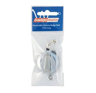 Round Chrome Badge Reel Bx10