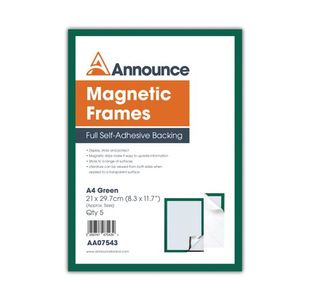 Announce Magnetic Frames A4 Grn Pk5