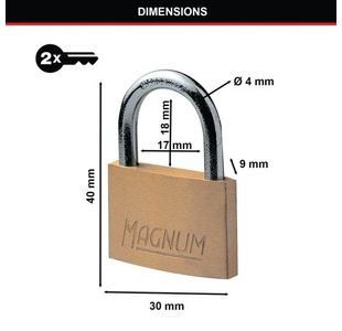 Magnum Padlock Brass 30Mm 40043