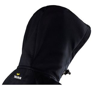 Mens Blk Hooded Softshell Jacket Xl