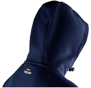 Mens Navy Hooded Softshell Jacket Xl