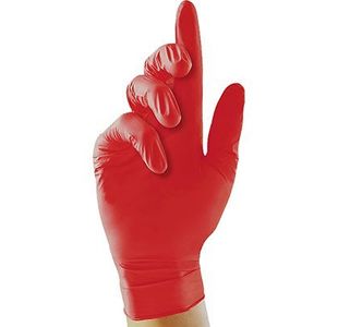 Red Nitrile Disb Gloves L Pk100