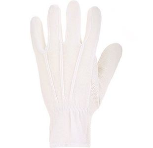 White Cotton Microdot Gloves M Pk12