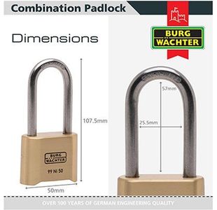 No 99 4Dial Long-Shack Brass Padlock