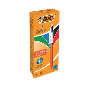 Bic 4 Colours Ballpoint Fine Pk12