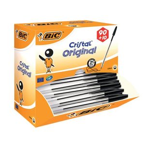 Bic Cristal Ball Pen Med Blk Pk100