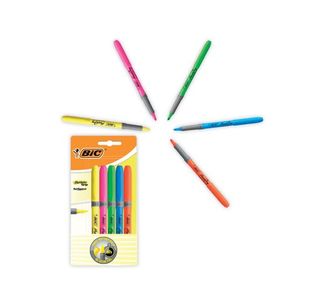 Bic Highlighter Grip Chisel Ast Pk5