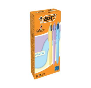 Bic 4 Colours Ballpoint Pastel Pk12