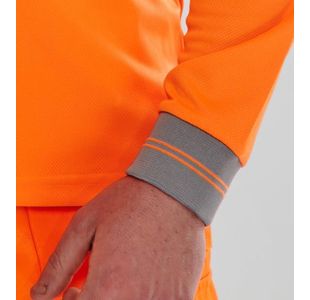 Hi Vis Polo Shirt Lng Sle Orange Xl