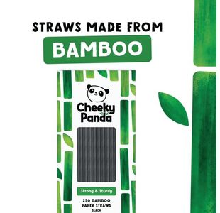 Bamboo Paper Straws Black Pk250
