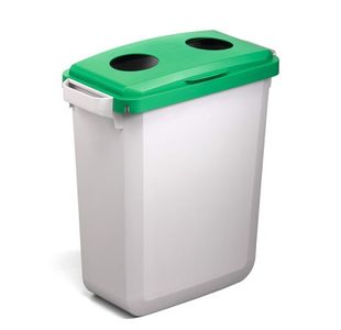 Durable 60L Hinged Bin Lid Grn 2Hole