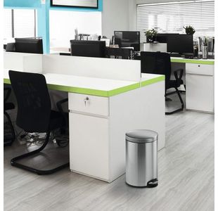Durable Ssteel Pedal Bin Round 12L