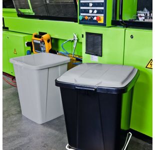 Durable 90L Waste Bin Sq Rcyc Blk