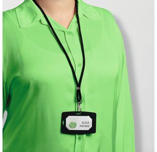 Durable Fabric Lanyard Black Pk10