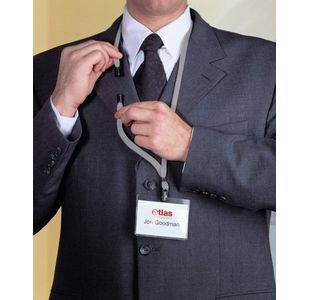 Durable Badge Lanyard Grey Pk10