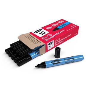 Shwme Fine Slim D/Wpe Markr Blk Pk10