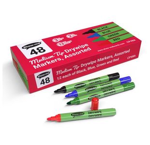 Show-Me Drywipe Markers Med Ast Pk48