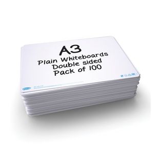 Show-Me Plain Drywipe Board A3 Pk100