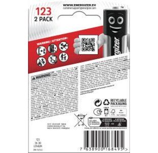 Energizer Lithium Photo 123 Bat Pk2