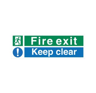 Fire Exit Keep Clear Plas 150X450