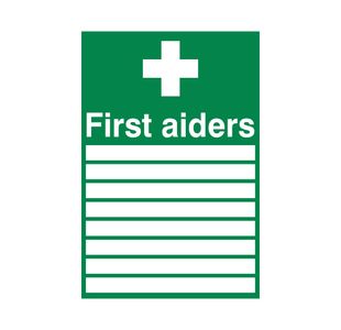 First Aider Sign Vinyl 300X200Mm